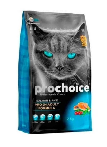 Prochoice Pro 34 Somonlu ve Pirinçli Yetişkin Kedi Maması 2 KG