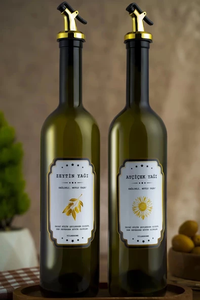Tilbe Home Zeytinyağı Ayçiçekyağı Limon Suyu Nar Ekşisi Üzüm Sirkesi Elma Sirkesi Yağdanlık Etiket Sticker Set - 2