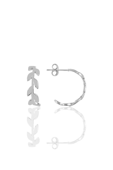 Gümüş 17 mm çapında başak modeli yarım halka küpe SGTL9990RODAJ ürün görseli