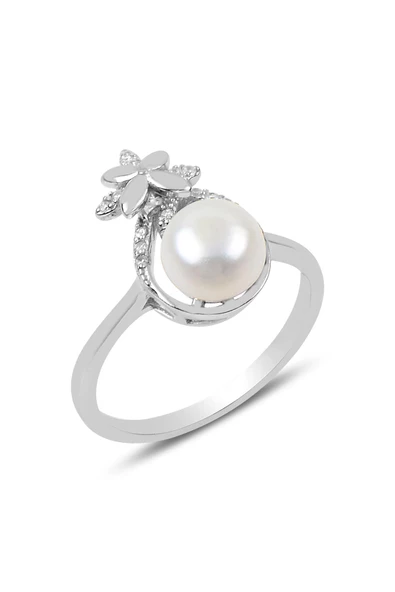 Gümüş incili ve zirkon taşlı damla modeli yüzük SGTL9787 ürün görseli