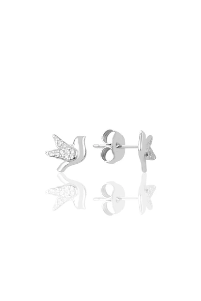 Gümüş mini güvercin modeli küpe SGTL9730RODAJ