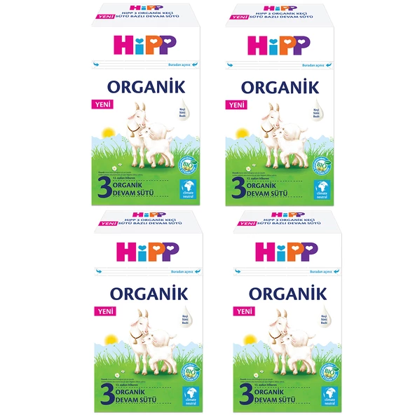 Hipp 3 Organik Keçi Sütü Bazlı Devam Sütü 400 gr 4 ADET