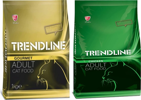 Trendline Gurme Kedi Maması 1 kg + Trendline Tavuklu Kedi Maması 1 kg ürün görseli 1