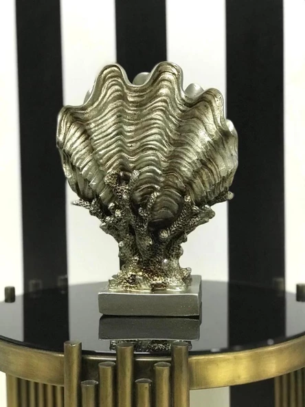 Dekoratif Mercan Üzerinde Deniz Kabuğu Biblo Vazo - 9