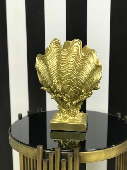 Dekoratif Mercan Üzerinde Deniz Kabuğu Biblo Vazo - 3