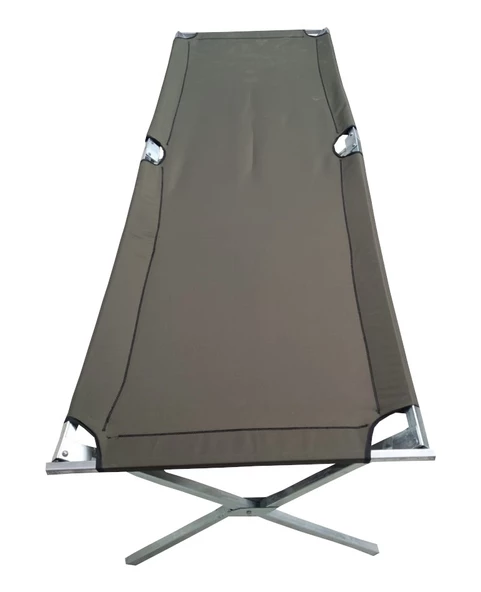 Mandaş Katlanır Taşınabilir Kampet Şezlong Kamp Yatağı (60x190x45)-Yeşil - 3