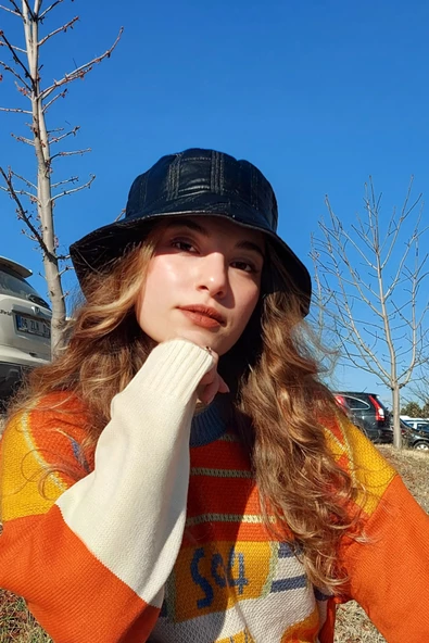 Kadın Bermuda Şapka 1128 Siyah - Resim 3