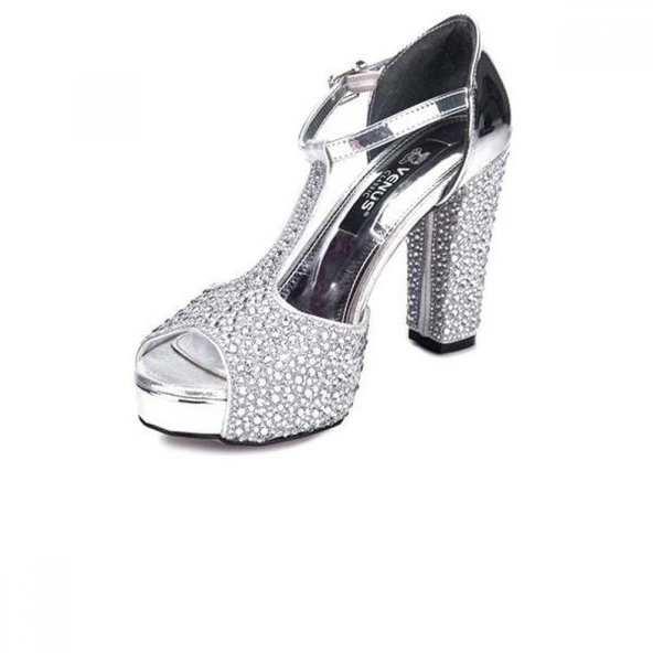 VENÜS 22240361PLATFORM TOPUK BURNU AÇIK ABİYE KADIN SANDALET - 7
