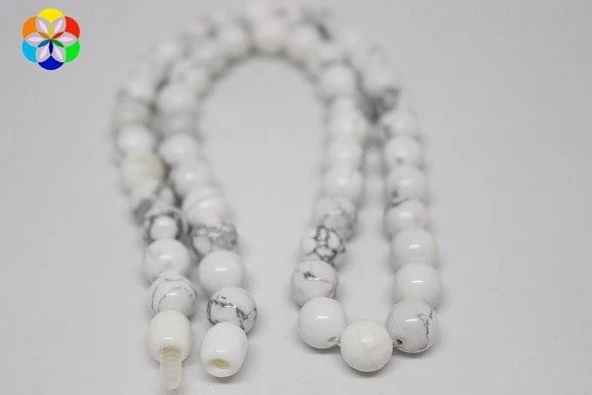 Havlit Taşı Kolye 8 mm Kehribar Klipsli