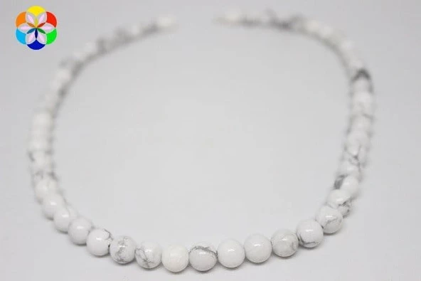 Havlit Taşı Kolye 8 mm Kehribar Klipsli - 2