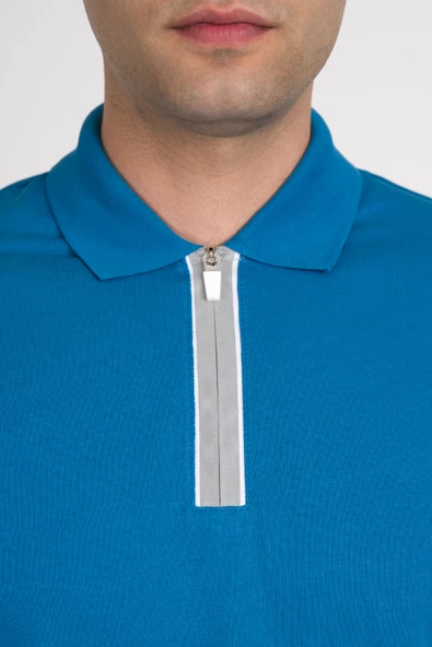 REGULAR FİT FERMUARLI POLO YAKA PAMUKLU ERKEK T-SHİRT - 7