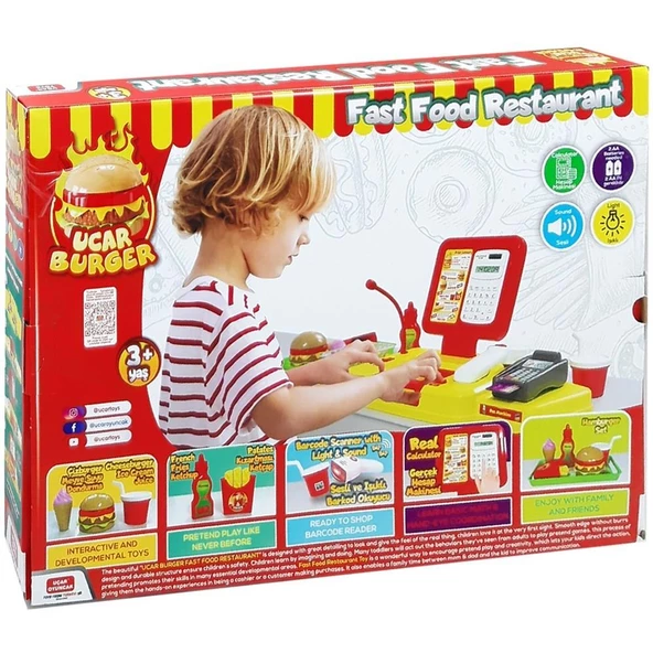 Kutulu Hamburger Restorantı Yazar Kasa Seti - 4