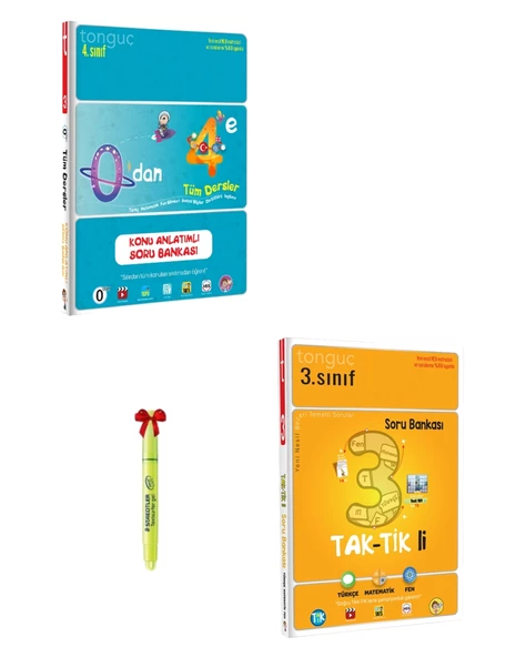 Tonguç 0'dan 4'e Hazırlık kitabı ve 3.Sınıf Taktikli Soru Bankası
