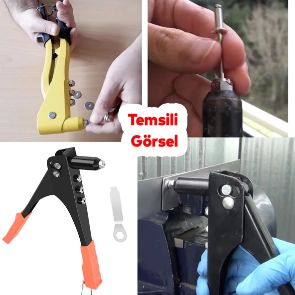 Perçin Tabancası Profesyonel Pop Çelik Perçin Tabancası 9.5 İnç Koltuk Döşeme Manuel Perçinleme - 2