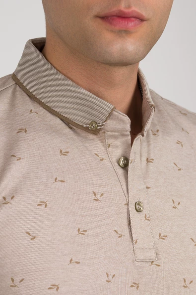 SAN&FA SLİMFİT POLO YAKA LİKRALI KÜÇÜK DESENLİ ERKEK T-SHİRT - Resim 10