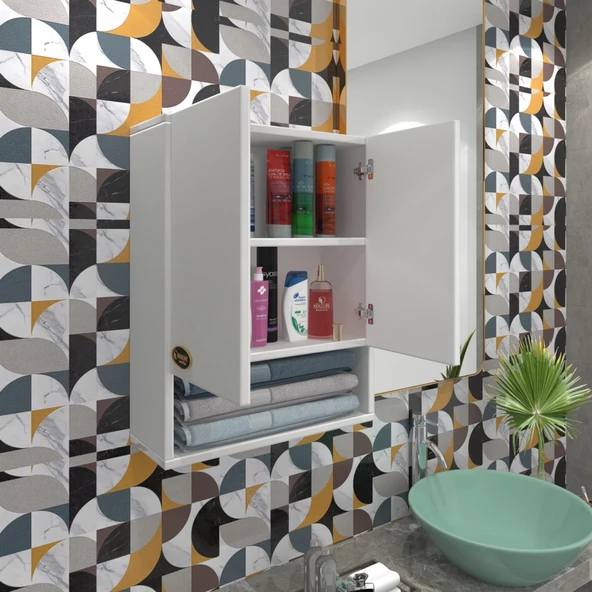 Kenzlife banyo ecza dolabı bakunin byz 60*40*20 mutfak (m)üst arkalıklı alt arkalıksız