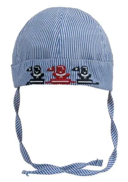 Erkek Bebek Çizgili Bermuda Şapka 1333 Mavi - 2
