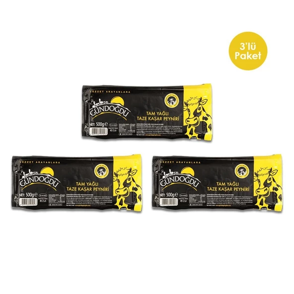 Gündoğdu Taze Kaşar Peynir 500gr 3'lü - 8