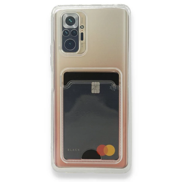 Gpack Xiaomi Redmi Note 10 Pro Max Kılıf 1 Adet Kartlıklı Şeffaf Silikon Lüx Korumalı