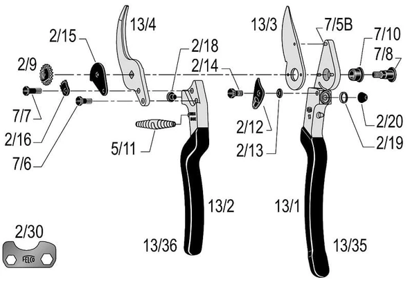 Felco 13 Budama Makası 27cm Sağ By-Pass - 2