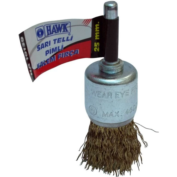 Hawk 25mm Sarı Telli Pimli Kalem Fırça // HA-10139