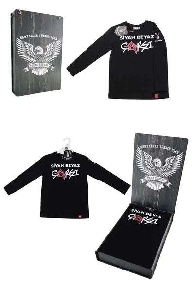 Beşiktaş Orijinal Uzun Kol Sweatshirt Hediyelik Ahşap Kutulu - 2