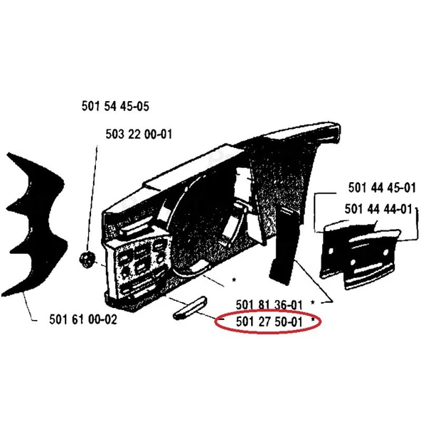 Husqvarna 501275001 Plastik Rehber - Husqvarna 480, 298, 285, 2100, 2101, 2100CD - 2