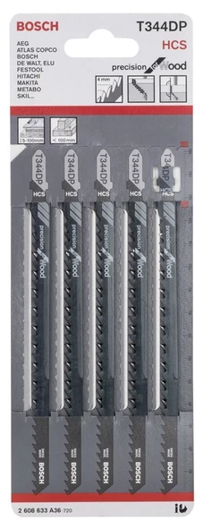Bosch - Hassas Kesim Serisi Ahşap İçin T 344 DP Dekupaj Testeresi Bıçağı - 5'Li Paket - 2