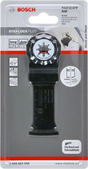 Bosch - Starlock Plus - PAIZ 32 APB - BIM Ahşap ve Metal İçin Daldırmalı Testere Bıçağı 1'li - 2