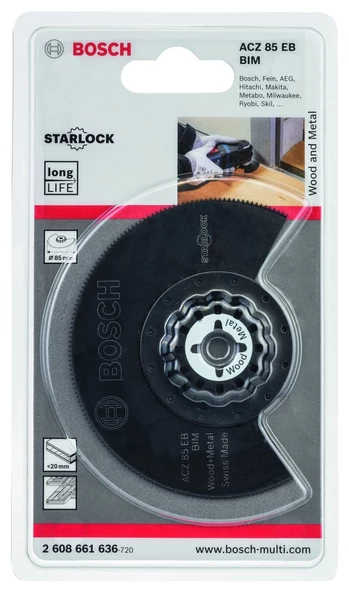 Bosch - Starlock - ACZ 85 EB - BIM Ahşap ve Metal İçin Segman Testere Bıçağı, Bombeli 1'li - 2