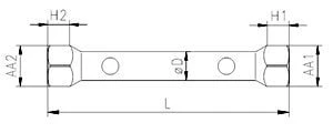 İzeltaş 1800 Kovan Anahtar İki Ağız 10x11mm - 2