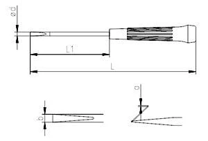 İzeltaş 4500 Elektronikçi Tip Düz Uçlu Klemens Tornavida 3x125mm - 2
