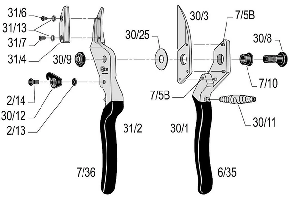 Felco 31 Budama Makası 21cm Sağ-Sol Anvil - 2