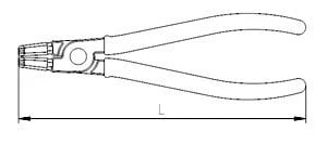 İzeltaş 3331 İç Segman Pensesi Eğri Yaysız 230mm - 2