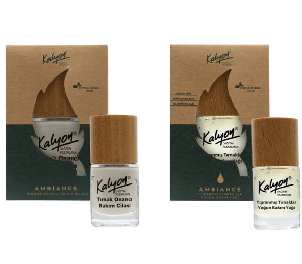 Kalyon Bitkisel Tırnak Onarıcı Bakım Cilası 11 Ml+Yıpranmış Tırnaklar Yoğun Bakım Yağı 11 Ml ürün görseli 1