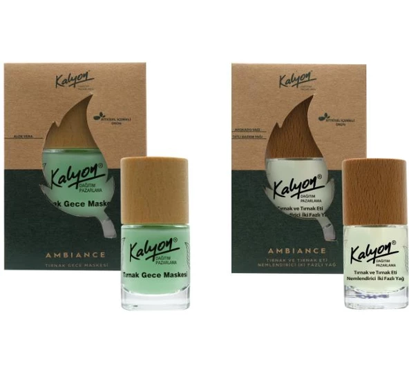 Kalyon Bitkisel Tırnak ve Tırnak Eti Nemlendirici İki Fazlı Yağ 11 Ml+Tırnak Gece Maskesi 11 Ml