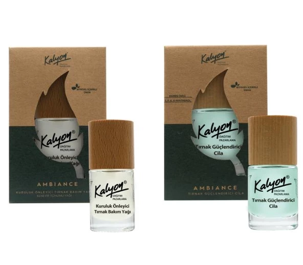 Kalyon Bitkisel Tırnak Güçlendirici Cila 11 Ml+Kuruluk Önleyici Tırnak Bakım Yağı Kenevir Tohumu Yağı 11 Ml ürün görseli 1