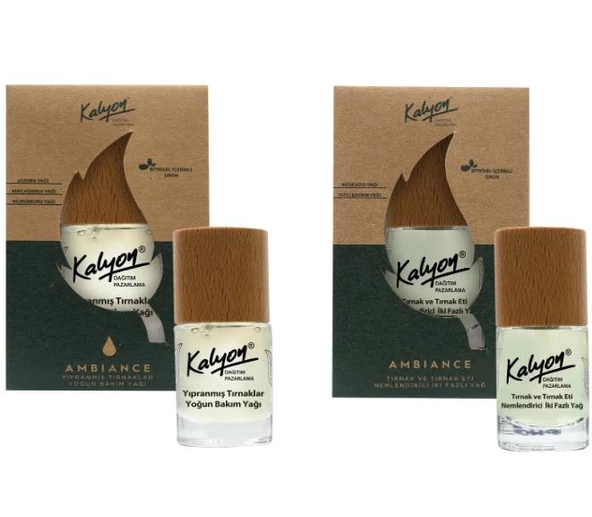 Kalyon Bitkisel Yıpranmış Tırnaklar Yoğun Bakım Yağı 11 Ml+Tırnak ve Tırnak Eti Nemlendirici İki Fazlı Yağ 11 Ml