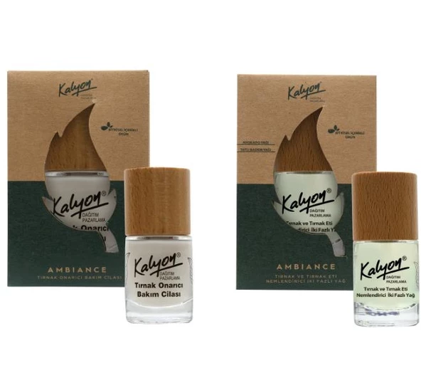 Kalyon Bitkisel Tırnak Onarıcı Bakım Cilası 11 Ml+Tırnak ve Tırnak Eti Nemlendirici İki Fazlı Yağ 11 Ml