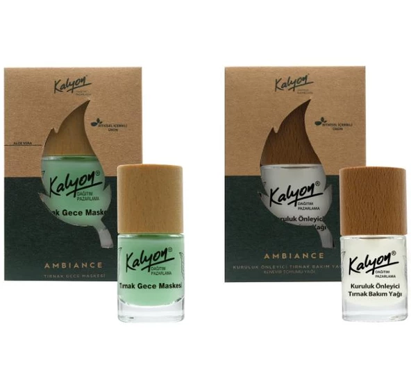Kalyon Bitkisel Kuruluk Önleyici Tırnak Bakım Yağı Kenevir Tohumu Yağı 11 Ml+Tırnak Gece Maskesi 11 Ml - 1