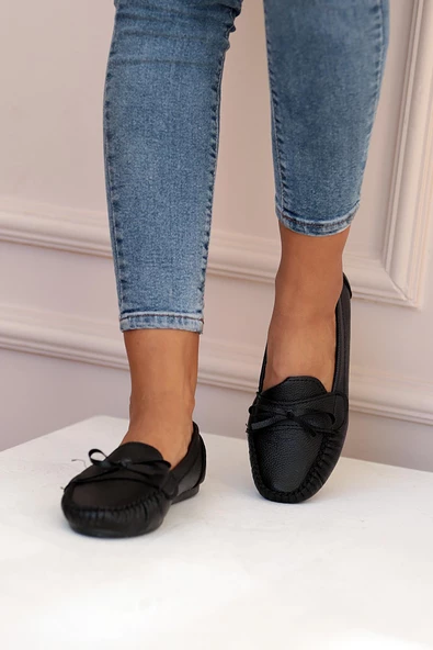 Pembe Potin Fiyonklu Rahat Kalıp Moda Kadın Babet 001-178-22 - 3