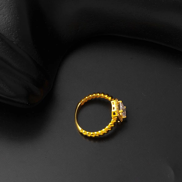 22 Ayar Baget Taşlı Altın Yüzük - Resim 3