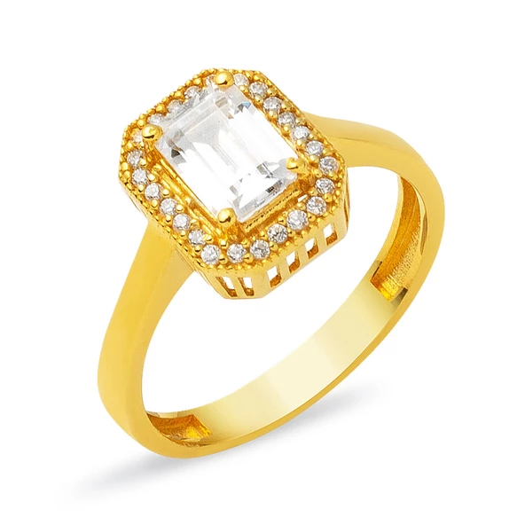 Baget Taşlı 22 Ayar Altın Yüzük ürün görseli 1