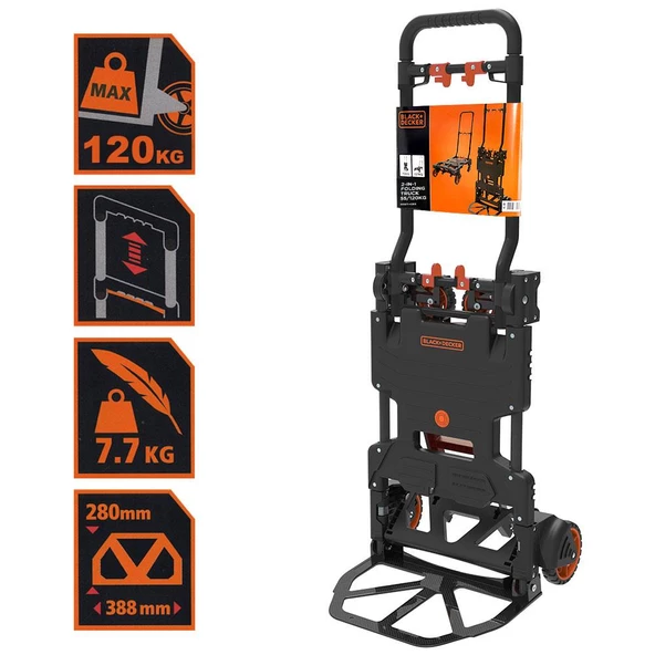 BLACK+DECKER BH206 55/120Kg Çok Fonksiyonlu Katlanır El Arabası - 4