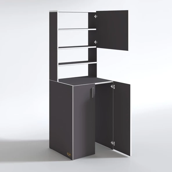 Kenzlife çamaşır makinesi dolabı kasparov gri 180*066*55-20 banyo kapaklı arkalıksız - Resim 4