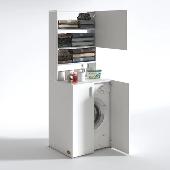 Kenzlife Çamaşır Makinesi Dolabı Kasparov Byz 180*066*55-20 Banyo Kapaklı Arkalıksız - 3