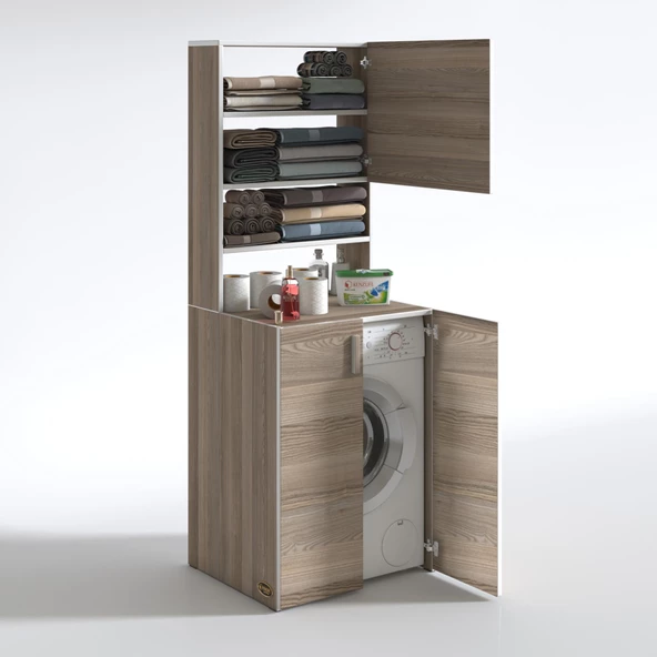 Kenzlife çamaşır makinesi dolabı kasparov crd 180*066*55-20 banyo kapaklı arkalıksız - 3