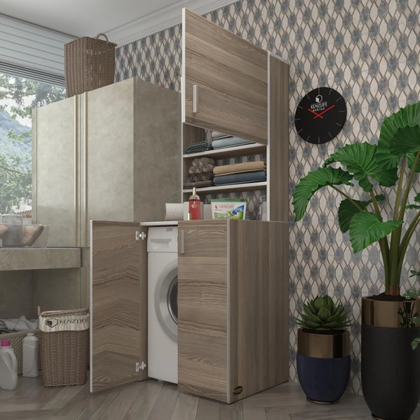 Kenzlife çamaşır makinesi dolabı kasparov crd 180*066*55-20 banyo kapaklı arkalıksız