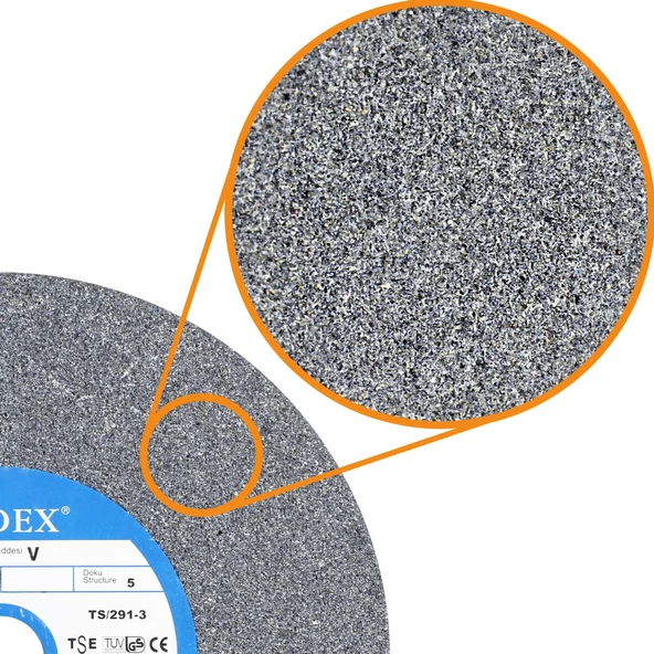 Rodex Taşlama Bıçak Bileme Zımpara Taşı Taş Motoru 200X25x20 Mm 60 Kum - 3