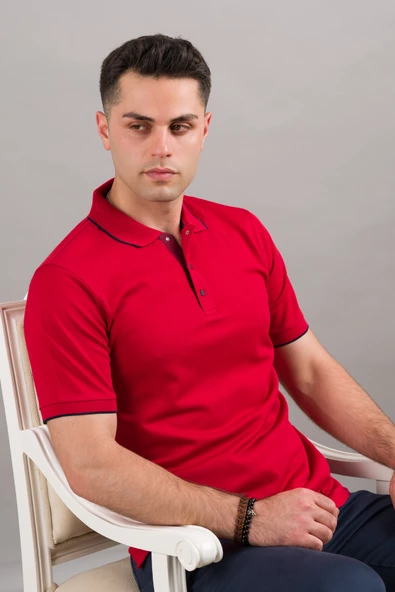 NEHİR by Faruk Ülker Polo Yaka Çıt Çıtlı Lacost Kumaş Pamuklu Erkek T-Shirt - 6